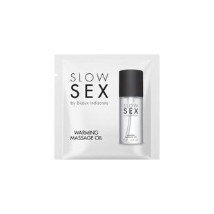 Пробник розігріваючої їстівної масажної олії Bijoux Indiscrets Sachette Slow Sex Warming massage oil (2 мл) зображення