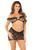 Эротический комплект: топ и юбка Leg Avenue Bow Net Ruffle Trimmed Bra Top and Skirt One Size, Black картинка