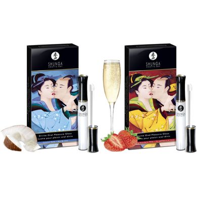 Блеск для губ сьедобный Shunga LIPGLOSS Sparkling Strawberry Wine Клубника в шампанском (10 мл) картинка