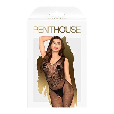 Бодістокінг з візерунком у вигляді крил та метелика Penthouse Wild catch black, розмір XL зображення