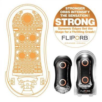 Мастурбатор со стимулирующими шариками Tenga FLIP ORB STRONG Orange Crash картинка