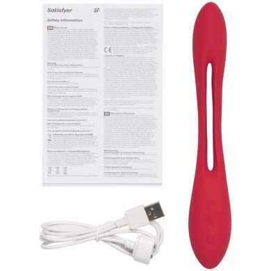 Универсальный гибкий вибратор для пар с зауженным кончиком Satisfyer Elastic Joy Red (диаметр 2,4 см) картинка