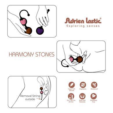 Набір вагінальних кульок - камені гармонії Adrien Lastic Harmony Stones (діаметр 3 см) зображення