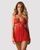 Сексуальная рубашка с кружевом и трусики Obsessive 838-BAB-3 babydoll & thong red, размер L/XL картинка