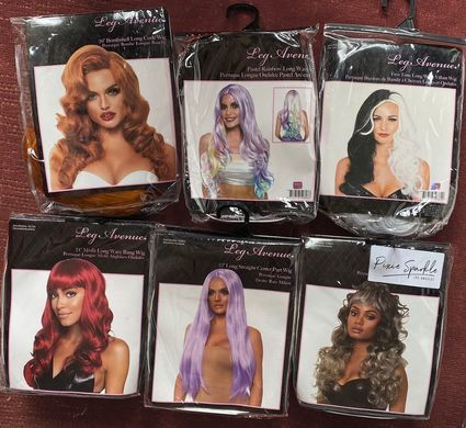 Парик длинный прямой с челкой Leg Avenue Long straight bang wig Pink (61 см) картинка