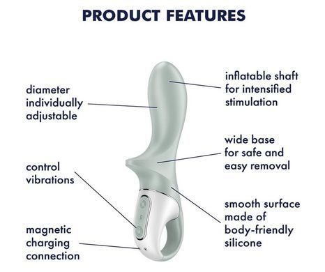 Анальний надувний вібратор Satisfyer Air Pump Booty 3 (діаметр 4-5,5 см) зображення
