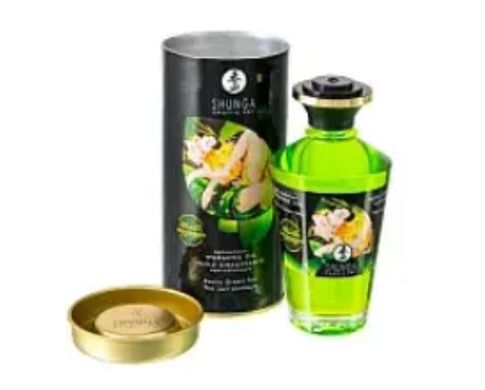 Масажна олія їстівна органічна Shunga APHRODISIAC WARMING OIL Exotic green tea (Екзотичний зелений чай) 100 мл зображення