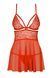 Сексуальная рубашка с кружевом и трусики Obsessive 838-BAB-3 babydoll & thong red, размер L/XL картинка 3