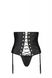 Пояс-корсет із екошкіри зі шнурівкою + стрінги Passion Celine Set black, розмір 4XL/5XL картинка 3