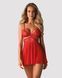 Сексуальная рубашка с кружевом и трусики Obsessive 838-BAB-3 babydoll & thong red, размер L/XL картинка 1