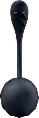 Смарт &ndash; виброяйцо Satisfyer Ribbed Petal Connect App Black (диаметр 3,9 см) картинка