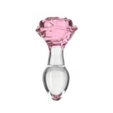 Фото Скляна анальна пробка Pillow Talk Rosy Luxurious Glass Anal Plug (діаметр 3,3 см, віброкуля в подарунок)
