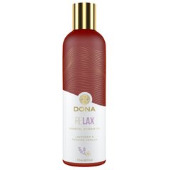 Массажное масло Essential Massage Oil DONA Relax Lavender & Tahitian Vanilla Лаванда и ваниль (120 мл) картинка