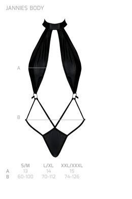 Боді-халтер з екошкіри Passion JANNIES BODY black, розмір L/XL  зображення