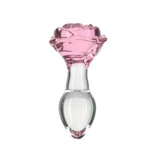 Стеклянная анальная пробка Pillow Talk Rosy Luxurious Glass Anal Plug (диаметр 3,3 см, вибропуля в подарок) картинка