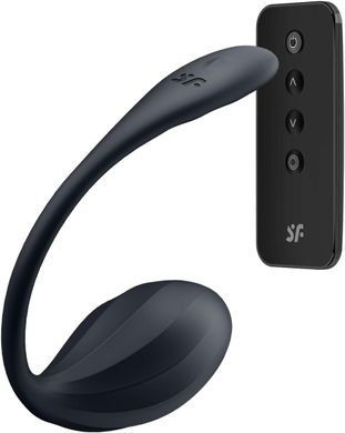 Смарт &ndash; виброяйцо Satisfyer Ribbed Petal Connect App Black (диаметр 3,9 см) картинка