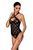 Боді з халтером та ритмічним малюнком Passion Hima Body black, розмір L/XL зображення