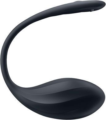 Смарт &ndash; виброяйцо Satisfyer Ribbed Petal Connect App Black (диаметр 3,9 см) картинка
