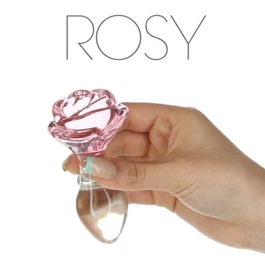 Скляна анальна пробка Pillow Talk Rosy Luxurious Glass Anal Plug (діаметр 3,3 см, віброкуля в подарунок) зображення