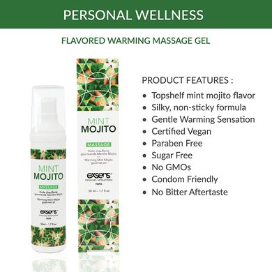 Массажное масло сьедобное разогревающее EXSENS Massage oil Mojito Мохито (50 мл) картинка