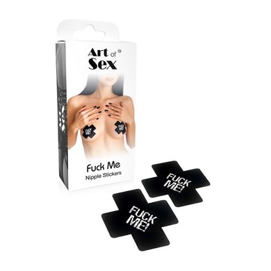 Чорні пестіси на груди з написом Art of Sex Fuck me зображення