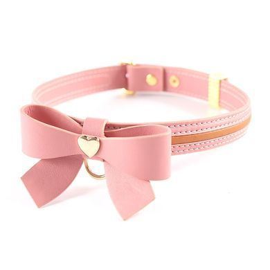 Повідець з нашийником LOCKINK SEVANDA Love Heart Butterfly Leather Collar Set Pink зображення