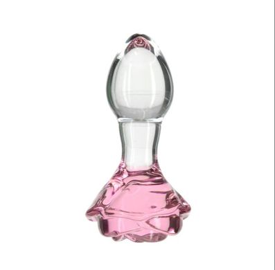 Стеклянная анальная пробка Pillow Talk Rosy Luxurious Glass Anal Plug (диаметр 3,3 см, вибропуля в подарок) картинка