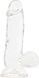 Прозорий фалоімітатор ADDICTION Clear Dildo with Balls 6&Prime; + віброкуля в подарунок (діаметр 3,8 см) картинка 1