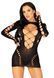Бесшовное миниплатье Leg Avenue Long sleeve cut out mini dres Black O/S картинка 5