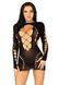 Бесшовное миниплатье Leg Avenue Long sleeve cut out mini dres Black O/S картинка 1