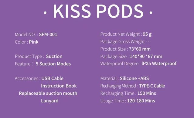 Вакуумний кліторальний стимулятор KISTOY Kiss Pods зображення