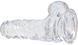 Прозорий фалоімітатор ADDICTION Clear Dildo with Balls 6&Prime; + віброкуля в подарунок (діаметр 3,8 см) картинка 4