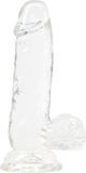 Фото Прозорий фалоімітатор ADDICTION Clear Dildo with Balls 6&Prime; + віброкуля в подарунок (діаметр 3,8 см)