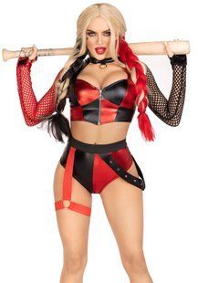 Рольовий костюм суперлиходійки Leg Avenue Crime Spree Sweetie Costume, розмір XS зображення