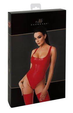 Вінілове боді Noir Handmade F352 Red powerwetlook body, розмір S картинка