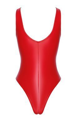 Вінілове боді Noir Handmade F352 Red powerwetlook body, розмір S картинка