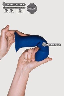 Ділдо з присоскою і з термореактивним ефектом Adrien Lastic Hitsens 1 - 7 inch Blue (діаметр 4,5 см) зображення