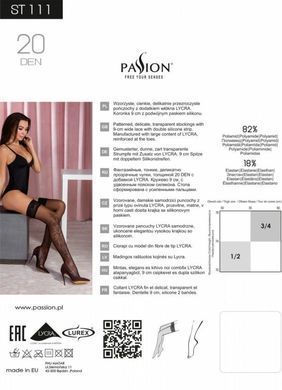 Чорні панчохи з ефектом тату Pasion ST111 nero 3/4 (20 den) зображення