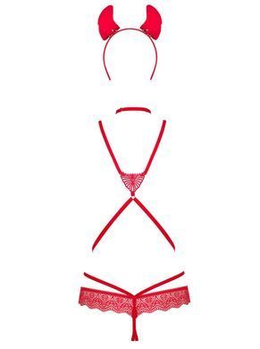 Ролевой костюм дьяволицы Obsessive Evilia teddy red, размер L/XL картинка