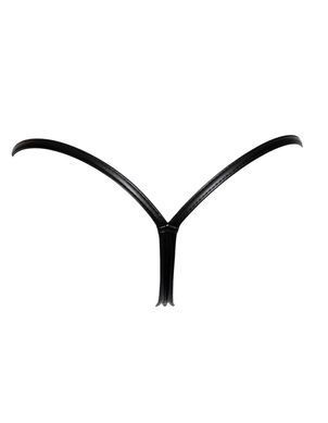 Трусики із золотистими застібками збоків Noir Handmade P008 Powerwetlook panty with gold clasp, розмір S зображення
