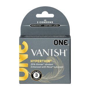 Презервативы ультратонкие ONE Vanish Hyperthin (3 шт, картонная коробка) картинка