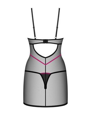 Прозора сорочка + трусики Obsessive Novenes chemise & thong, розмір XS/S зображення