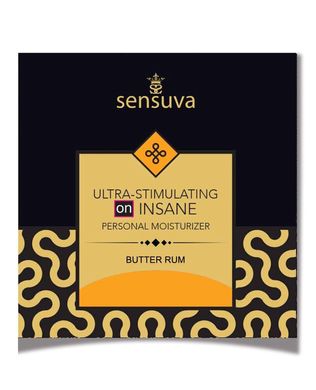 Пробник стимулюючого лубриканта на гібридній основі Sensuva Ultra-Stimulating On Insane Butter Rum, солодкий ром (6 мл) зображення