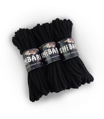 Бавовняна мотузка для Шибарі Feral Feelings Shibari Rope, чорна (довжина 8 м) зображення