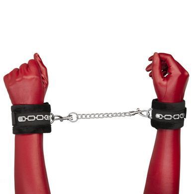 Стильные наручники + повязка на глаза Punishment Crystal Detail Handcuffs Black картинка