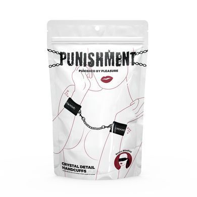 Стильные наручники + повязка на глаза Punishment Crystal Detail Handcuffs Black картинка