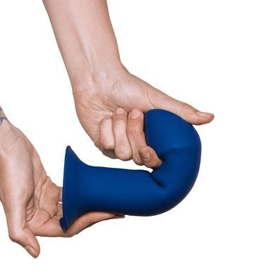 Ділдо з присоскою і з термореактивним ефектом Adrien Lastic Hitsens 1 - 7 inch Blue (діаметр 4,5 см) зображення
