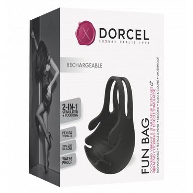 Эрекционное виброкольцо со стимуляцией мошонки Dorcel FUN BAG (диам. 3,3 см растягивается до 6 см) картинка