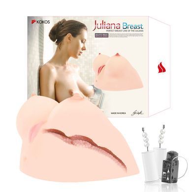 Мастурбатор груди і вагіна з вібрацією та масажем Kokos Juilana Breast 2WayPlus зображення