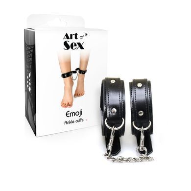 Поножі з екошкіри з ланцюжком Art of Sex Legcuffs Emoji зображення